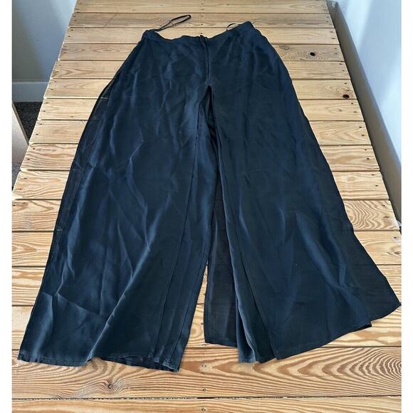 Vintage Made In USA Tadashi Silky Wide Leg Pants Size 18 Women’s Black - Picture 2 of 8